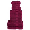 Set de prosoape premium SOLUND, 12 piese, bordo, 600 g/m&sup2;