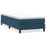 Cumpara ieftin Pat cu arcuri fara saltea Albastru inchis 80x210 cm catifea