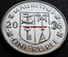 Moneda exotica 1 RUPIE - MAURITIUS, anul 2016 *cod 4165 A = AUNC + EROARE, Africa