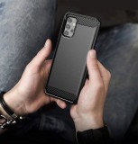 Husa Carbon Xiaomi Redmi Note 9, Negru