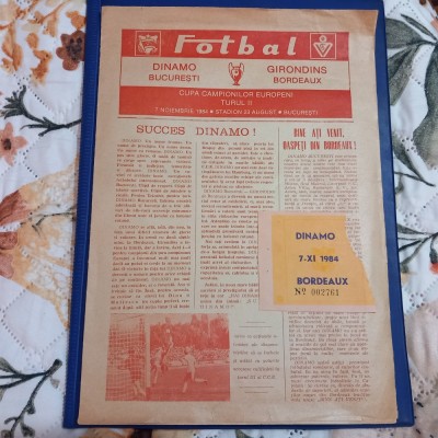 Program+Bilet Dinamo - Bordeaux foto