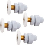 Set 4 Role Cabina Dus Plastic/Cupru 42x23mm Alb/Auriu OEM