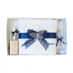 Trusou botez dantela bleumarin si fluturas Denikos&reg; 415