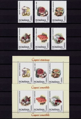 ✅ RO 2003 ,LP 1616 + a , &amp;quot;Ciuperci&amp;quot; , serie + serie triptic colitele 332/333,MNH foto