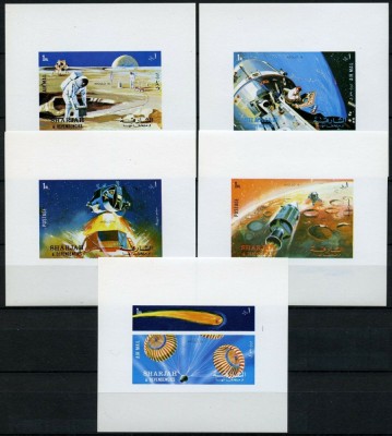 SHARJAH, APOLLO 16 - COLIȚE + SERIE COMPLETĂ MNH (2 FOTO) foto