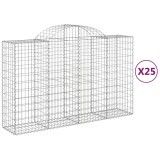 Cumpara ieftin Cosuri gabion arcuite 25 buc, 200x50x120/140cm, fier galvanizat