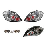 Set stopuri Spate Opel Astra H, 10.2003-04.2007, Hatchback 5 Usi, partea Stanga+Dreapta, LED; transparent, argintiu; cu locas bec; tuning; Omologare:, Rapid