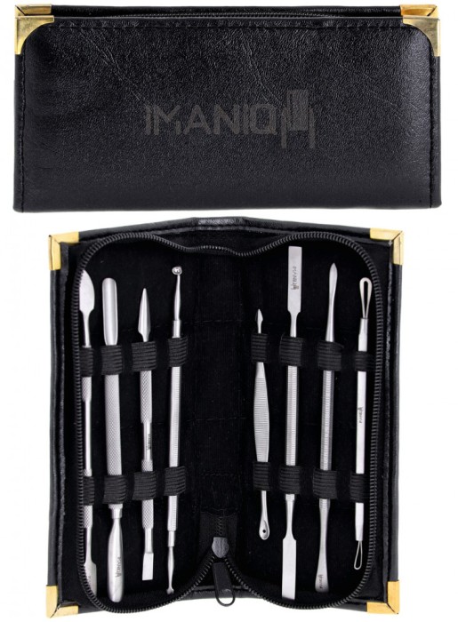 Set cosmetic pentru manichiură pedichiură foarfecă pensetă &icirc;mpingător pentru cabinetul SPA