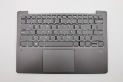 Carcasa superioara cu tastatura palmrest Laptop, Lenovo, IdeaPad 720S-13IKB Type 81A8, 81BV, 5CB0P19030, AM149000730, iluminata, gri, layout US foto