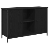 VidaXL Dulap TV, stejar negru, 101x35x65 cm, lemn prelucrat &amp; oțel