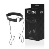 Gag FETISH SUBMISSIVE cu inel pentru gură și cleme pentru s&acirc;ni