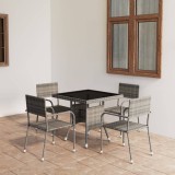 Set mobilier de gradina,5 piese,gri, poli ratan GartenMobel Dekor, vidaXL