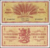 FINLANDA █ bancnota █ 1 Marka █ 1963 █ P-98a █ UNC █ necirculata