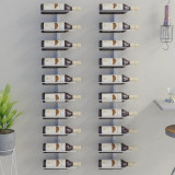 VidaXL Suport sticle de vin, de perete, 10 sticle, 2 buc., alb, metal