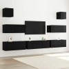 VidaXL Set Dulap TV 7 pcs Stejar negru 100 x 30 x 30 cm Lemn compozit 3332572