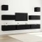 vidaXL Set Dulap TV 7 pcs Stejar negru 100 x 30 x 30 cm Lemn compozit 3332572