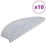 Cumpara ieftin Covorase pentru scari, 10 buc., 65x24x4 cm, gri deschis, semirotunde, mari
