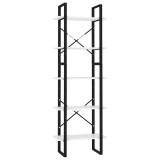 Cumpara ieftin Biblioteca cu 5 rafturi, alb, 60x30x175 cm, lemn prelucrat