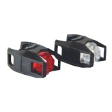 Set lumini, FIGHTER, 1 LED Alb SUPER BRIGHT, 1 LED Rosu SUPER BRIGHT, 2 Functii, bicicleta, ARV-0335, Oem