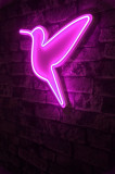 Decoratiune luminoasa LED, Little Bird, Benzi flexibile de neon, DC 12 V, Roz, Neon Graph