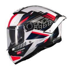 Casca integrala pentru scuter - motocicleta MT Thunder 4 SV Luminence A7 alb/rosu/albastru lucios (ochelari soare integrati) &ndash; tip viziera: MT-V-28B L