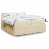 vidaXL Pat box spring cu saltea, crem, 200x200 cm, textil 3289882