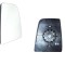 Geam oglinda exterioara cu suport fixare Ford Transit/Tourneo, 01.2014-, partea Dreapta, incalzit; sticla convexa; geam cromat; superior, Aftermarket