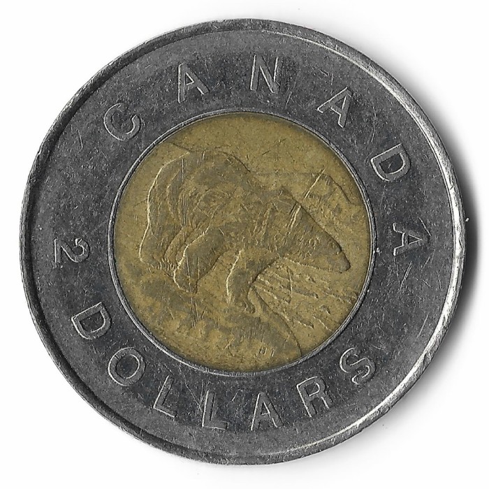 Canada 2 dollars 1996