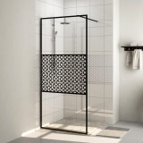 VidaXL Paravan duș walk-in, negru, 100x195 cm, sticlă ESG transparentă