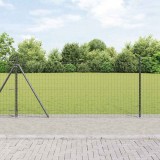 VidaXL Gard Euro cu 7 st&acirc;lpi flanșați, 1 x 10 m, din oțel galvanizat.