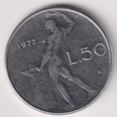 Moneda Italia 50 lire 1977 foto