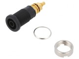 Soclu Banană 4mm Negru Aurit 32A 1kVDC, HIRSCHMANN