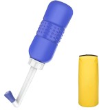 Bideu Portabil pentru Igiena Intima, pentru Postpartum/ Postoperator, 450 mL, cu Capac si Husa Galbena, Culoare Recipient Mov