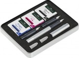 SET STILOU CALIGRAFIC GRIP 2011 ARGINTIU FABER-CASTELL, Faber Castell