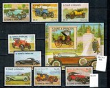Sao Tome 1983 - Automobile, masini de epoca, serie+colita neuzat