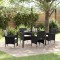 vidaXL Set de masă pentru grădină cu pernă 5 pcs Negru Rattan poli 3379726