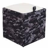 TABURET BOX - PRINT - CORP CAMUFLAJ NEGRU/CAPAC IMITATIE PIELE DIVERSE CULORI - Roz 21896