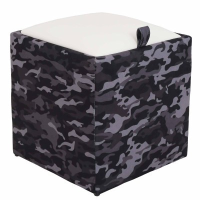 TABURET BOX - PRINT - CORP CAMUFLAJ NEGRU/CAPAC IMITATIE PIELE DIVERSE CULORI - Visiniu 21902 foto