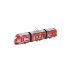 Tramvai electric pentru copii, cu sunete si lumini, MASHASHOP, rosu, 43 cm