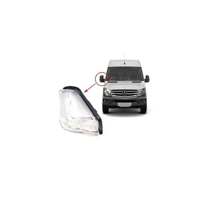 Lampa semnalizare oglinda MERCEDES SPRINTER, 07.2006-2018; SPRINTER, 02.2018-; VW CRAFTER (2E), 12.2005-04.2017, cabina simpla, partea dreapta, TYC,