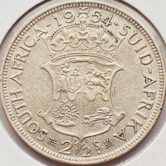 312 Africa de sud 2½ Shillings 1954 Elizabeth II (1st portrait) km 51 argint