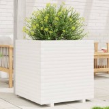 VidaXL Jardinieră de grădină, alb, 70x70x72 cm, lemn masiv de pin 3282620
