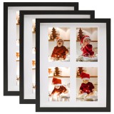 Rame foto cutie 3D 3 buc. negru 28x35 cm pt 4 foto x(10x15 cm)