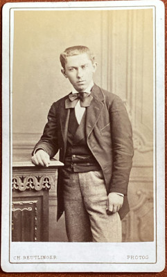 STUDIO FOTO REUTLINGER(26 OCT.1872)CU DEDICATIE SI DATATA/EXCELENTA STARE foto