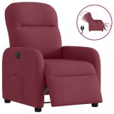 VidaXL Fotoliu rabatabil electric, roșu vin, material textil