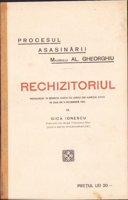 HST C1630 Procesul asasinării maiorului Al Gheorghiu de Gică Ionescu