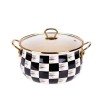 Cratita Emailata Goldmann 8.5L, 26cm, Inductie, Capac Sticla, Bej/Negru, Manere Titan Aurii
