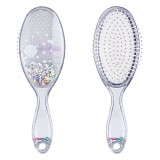 Perie Păr Ovala, Transparentă, Confeti Colorat, Lungime 23cm, Oem
