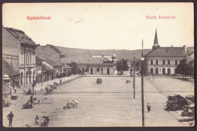 1958 - ALBA-IULIA, Market, Stores, Romania - old postcard - used - 1911 foto