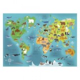 Mapa birou Harta animalelor, A3, cu 2 fete, Starpak 492707